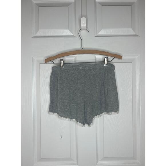 David's Bridal Women's Gray with White Lace Trim Heart Lounge Shorts Size Large - Picture 5 of 7